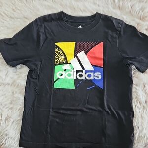 Adidas Kids Black Tee with Colorful Graphic